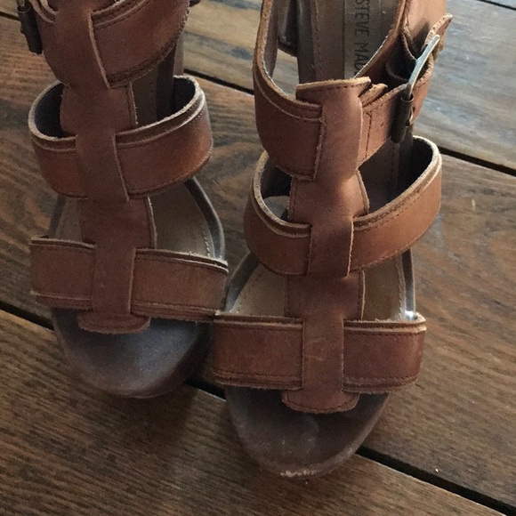 Steve Madden brown leather wedges size 8 - Picture 3 of 4